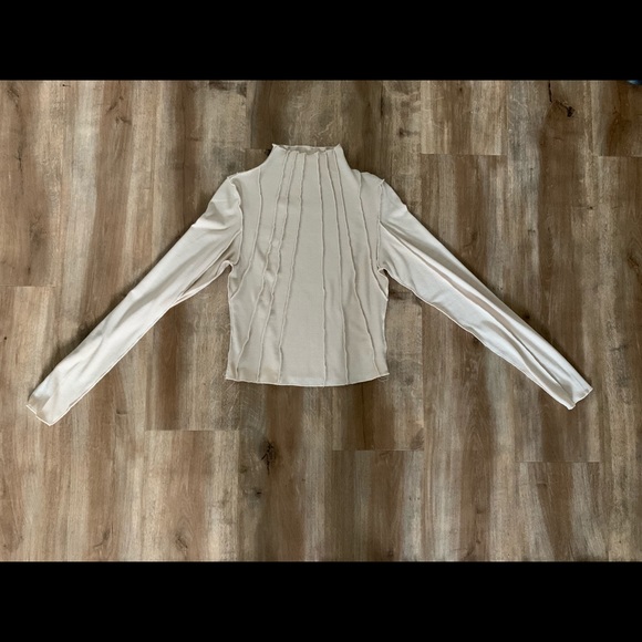Beige Mock Neck Top - Picture 2 of 3